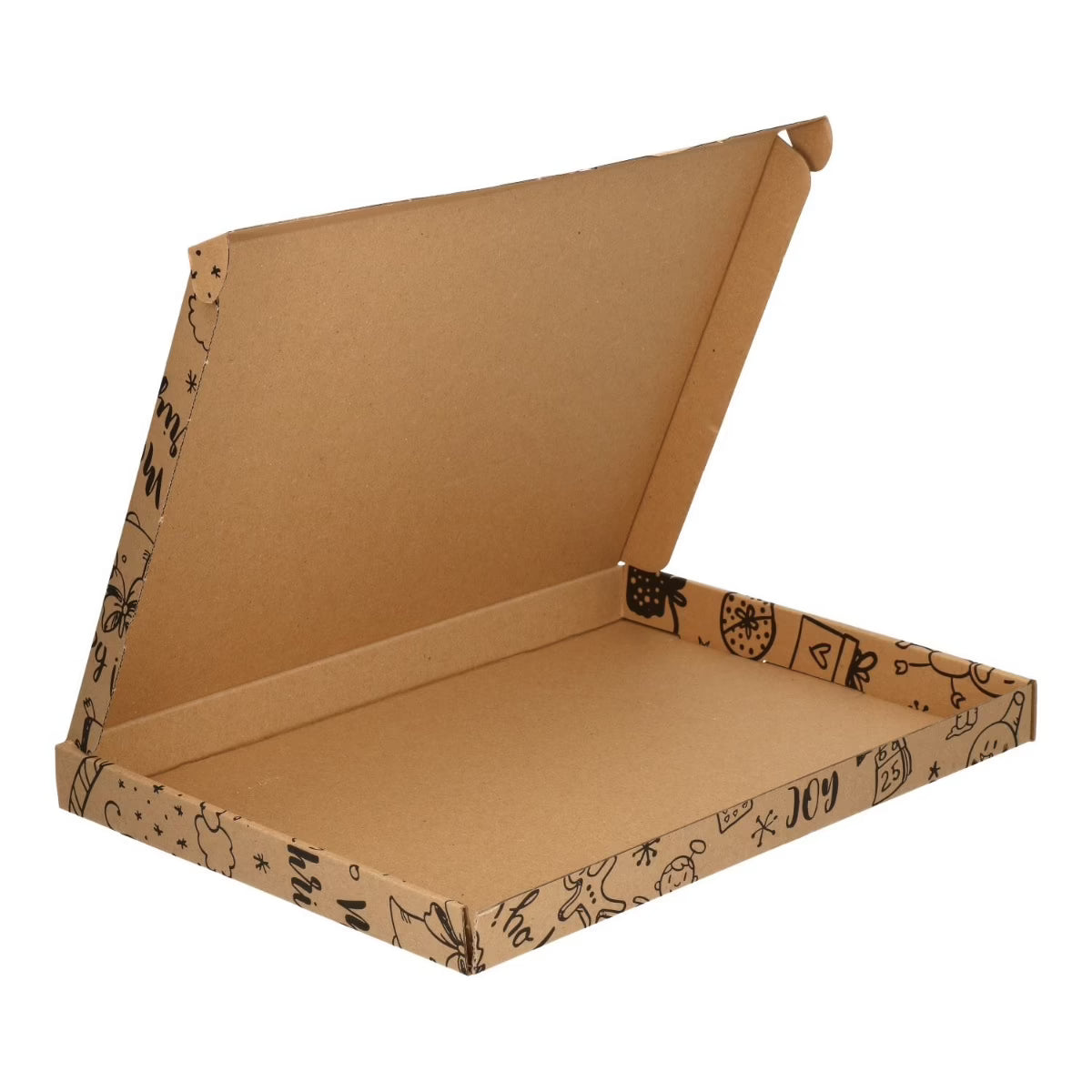 100x Brievenbusdoos A5 bruin met bovenklep, winter/kerst, 255x160x28 mm