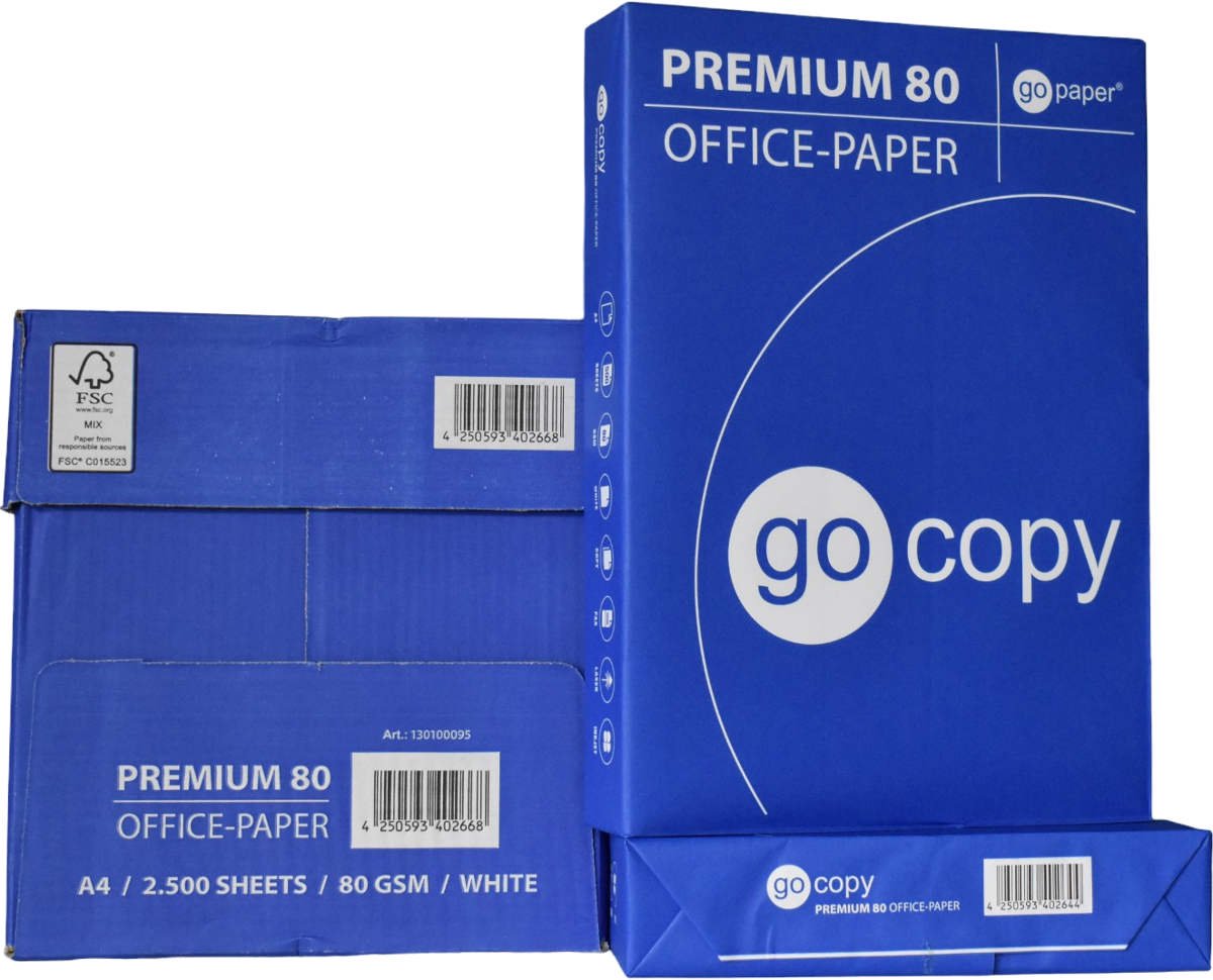 GoCopy A4 kopieerpapier - 1 doos (5x500 vel) 80gr