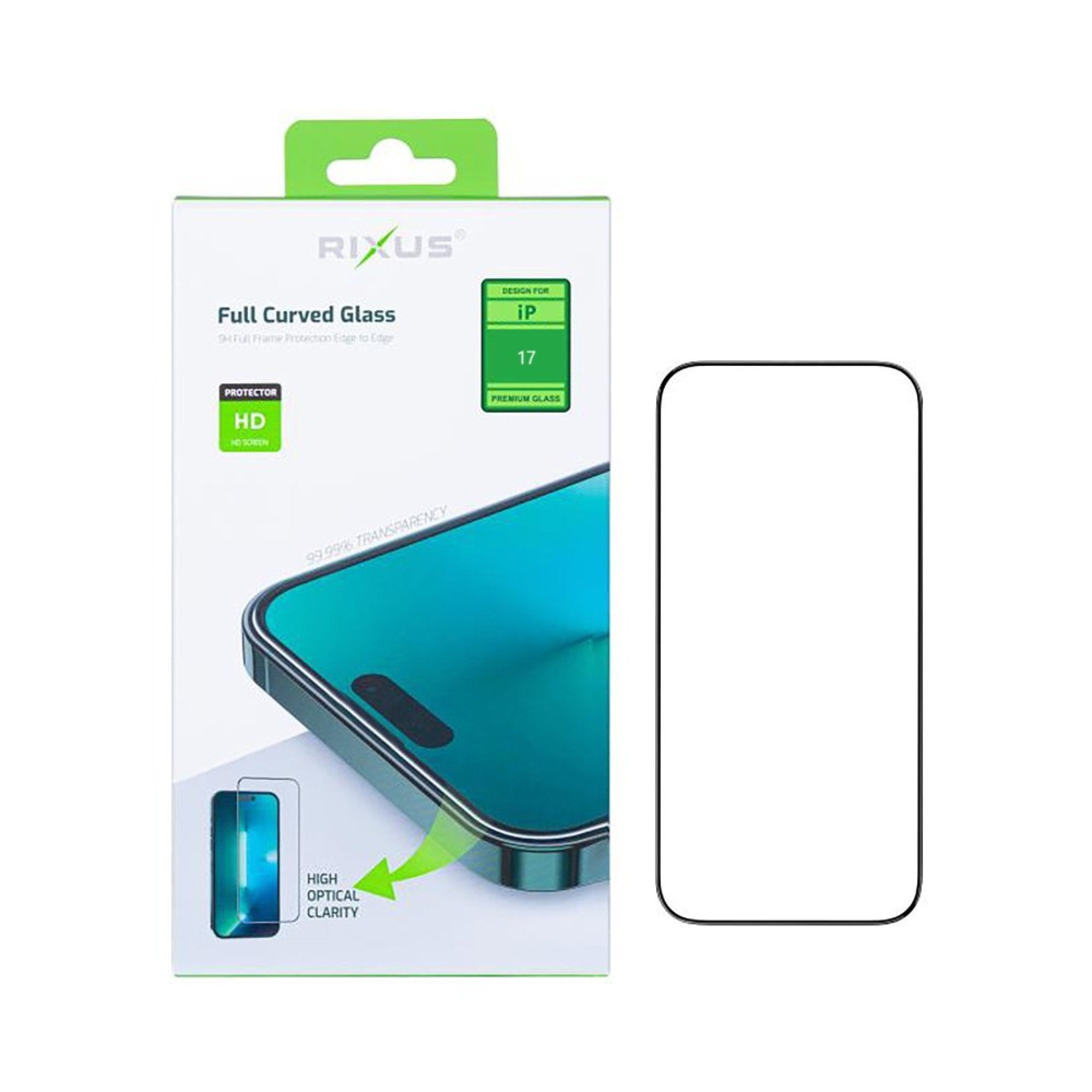 Rixus iPhone 17 screenprotector - gehard glas - met montageframe