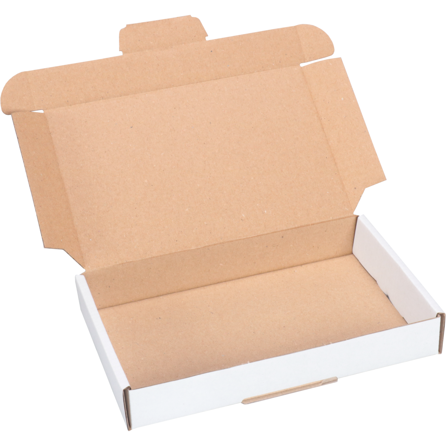 Brievenbusdoos, A6, golfkarton, 180x115x28mm, met klep, enkele golf, wit, 50 st.