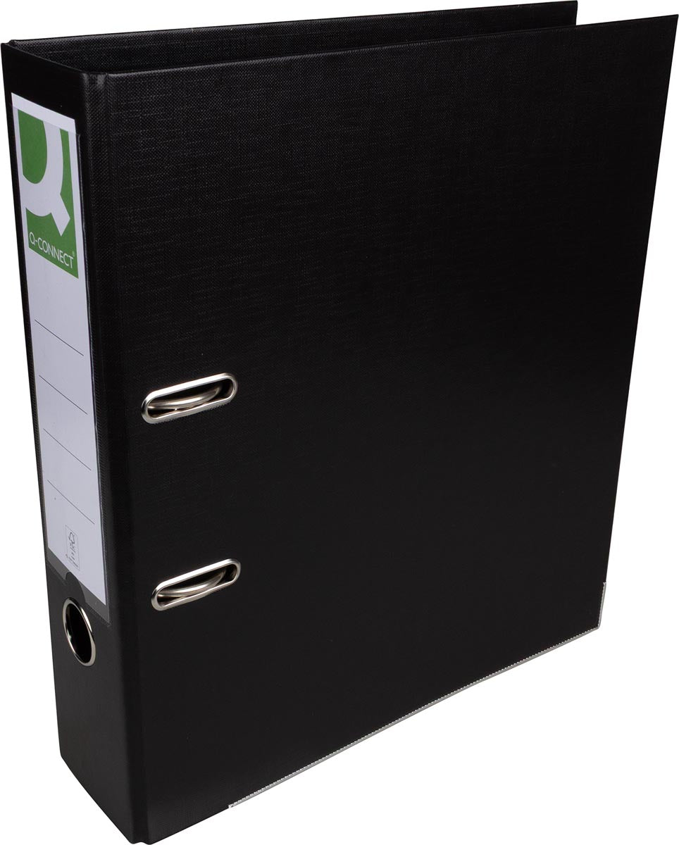 Ordner, ft A4, PP, rug van 8 cm, zwart, Q-connect