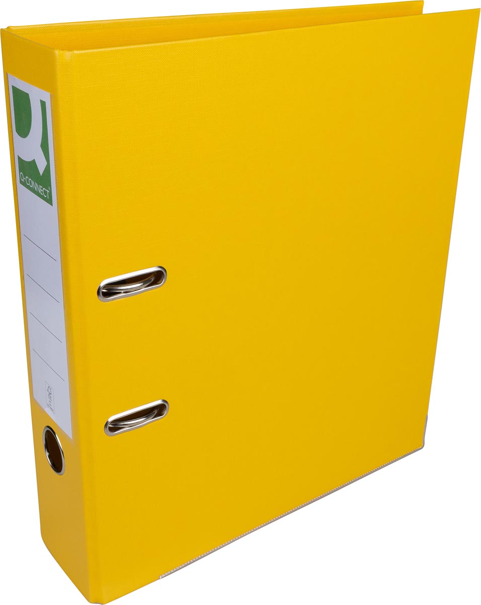 Ordner, ft A4, PP, rug van 8 cm, geel, Q-connect