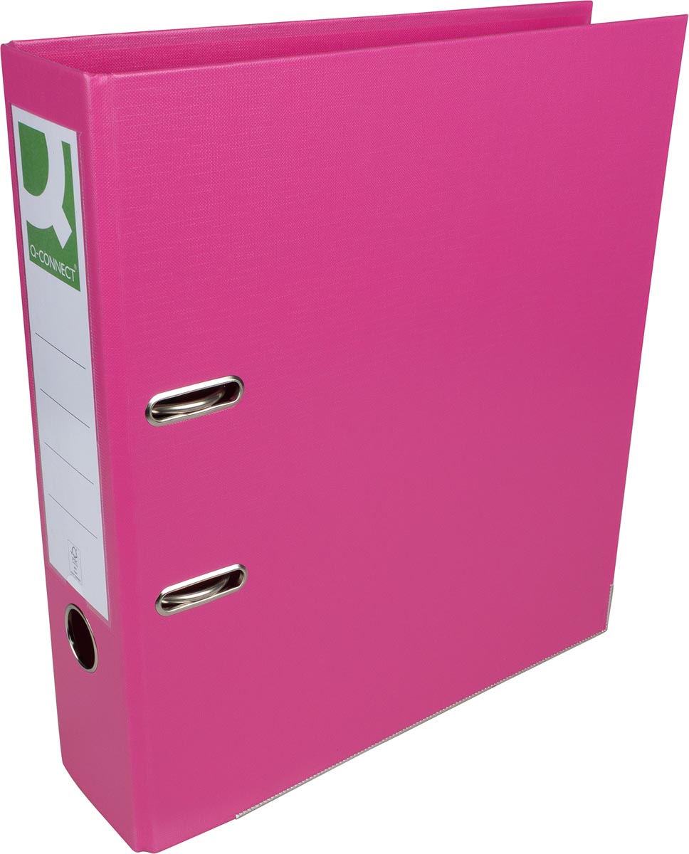 Ordner, ft A4, PP, rug van 8 cm, roze, Q-connect