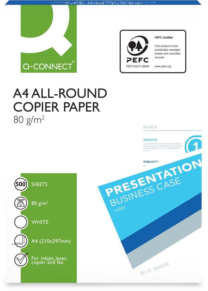 Pallet kopieerpapier Q-Connect All-Round kopieerpapier, A4, 80 gram, wit, 48 dozen