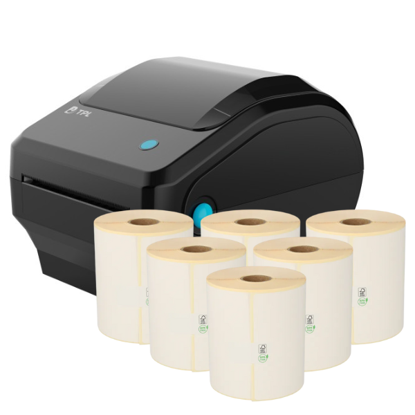 Starterspakket - Thermische labelprinter - A6 - 203 DPI - USB - Bluetooth - Windows/MacOS