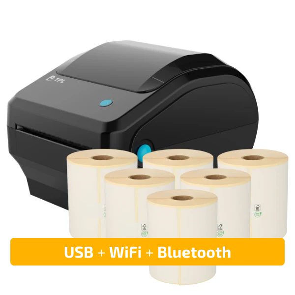 Labelprinter Starterspakket - thermisch - A6 - 203 DPI - USB+WiFi+Bluetooth - Windows/MacOS