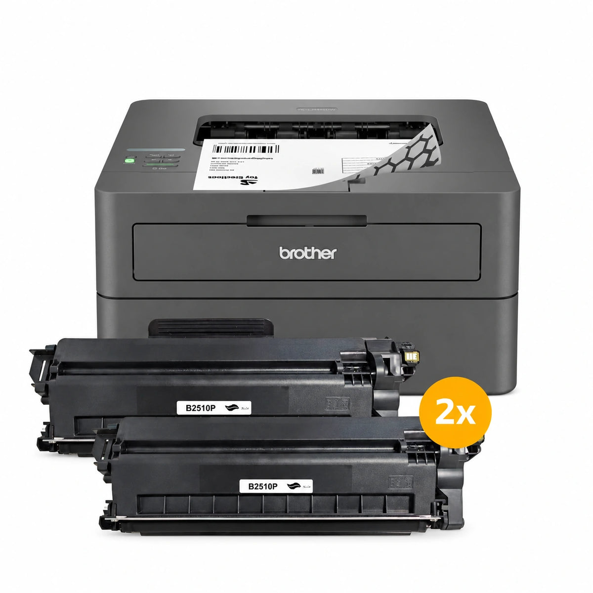 Brother HL-L2445DW laserprinter voordeelset met 2 huismerk TN-2510 toners