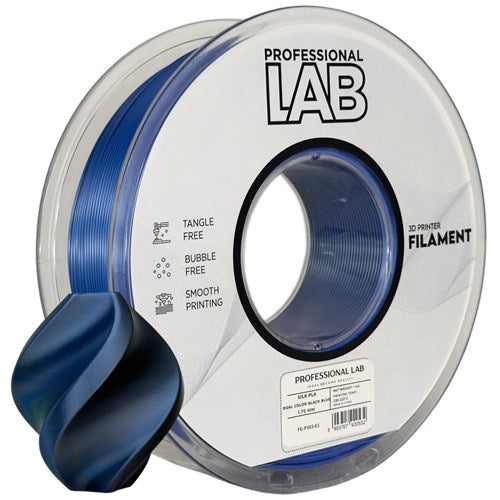 Silk PLA Dual color zwart blauw filament 1,75 mm 1 kg | Prof. Lab