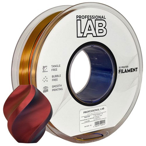 Silk PLA Tri color rood geel blauw filament 1,75 mm 1 kg | Prof. Lab