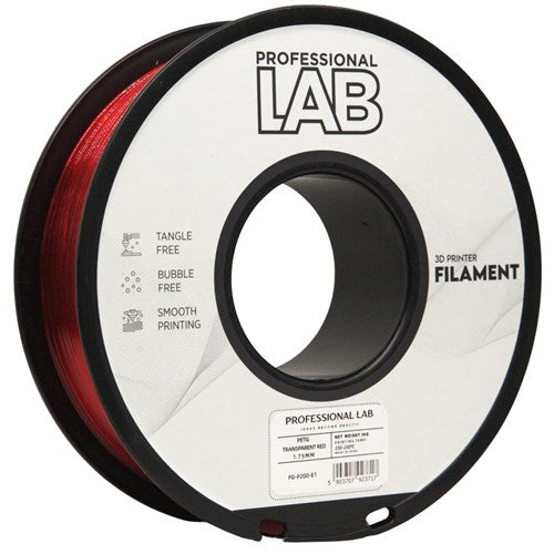 PETG transparant rood filament 1,75 mm 1 kg | Prof. Lab