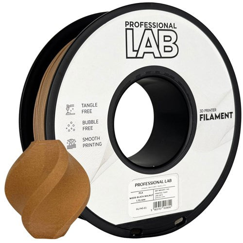 PLA hout zwart walnut filament 1,75 mm 1 kg | Prof. Lab