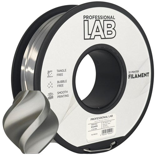Silk PLA zilver filament 1,75 mm 1 kg | Prof. Lab