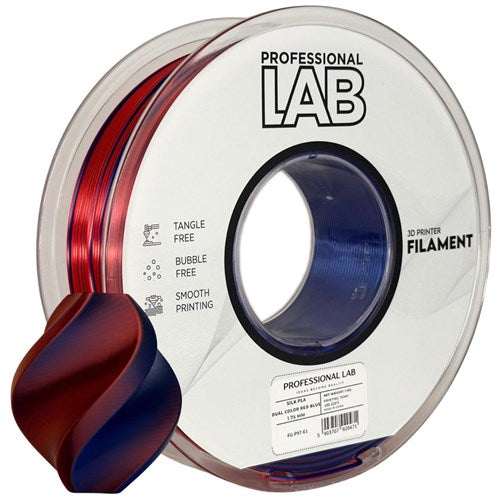 Silk PLA Dual Color rood blauw filament 1,75 mm 1 kg | Prof. Lab