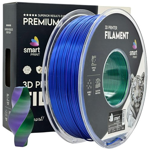 Silk PLA Tri Color blauw groen paars filament 1,75 mm 1 kg | Smart Print
