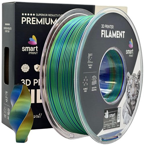 Silk PLA Tri Color rood blauw groen filament 1,75 mm 1 kg | Smart Print