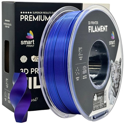 Silk PLA Tri Color blauw paars zwart filament 1,75 mm 1 kg | Smart Print