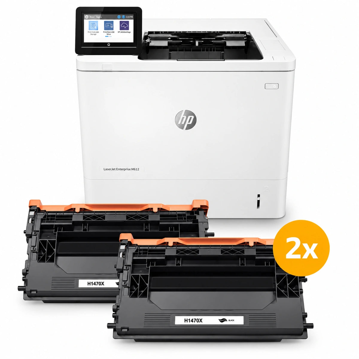 HP LaserJet Enterprise M612dn laserprinter voordeelset met 2 huismerk 147X toners