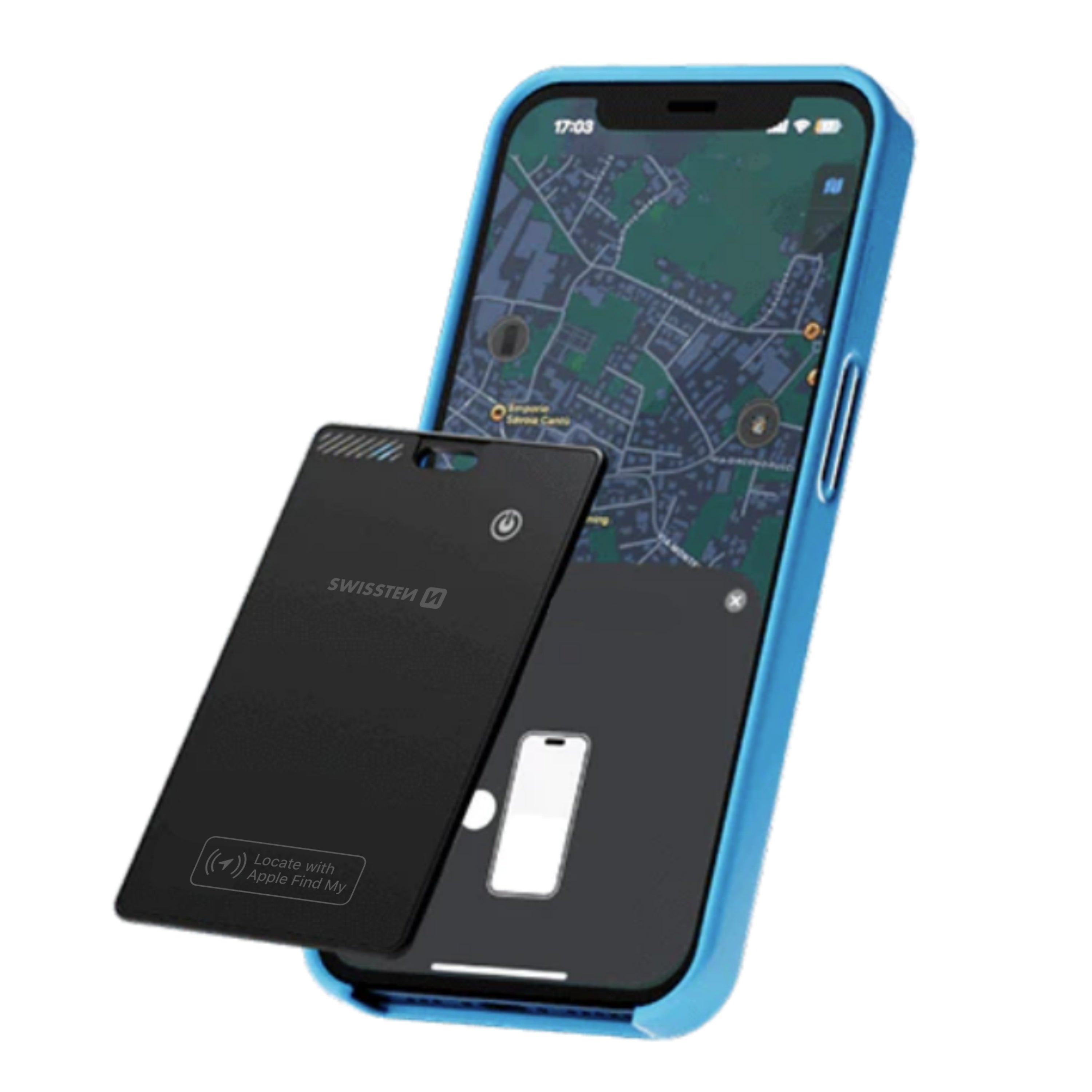 Swissten FindCARD GPS Locator - 20114002 - Zwart