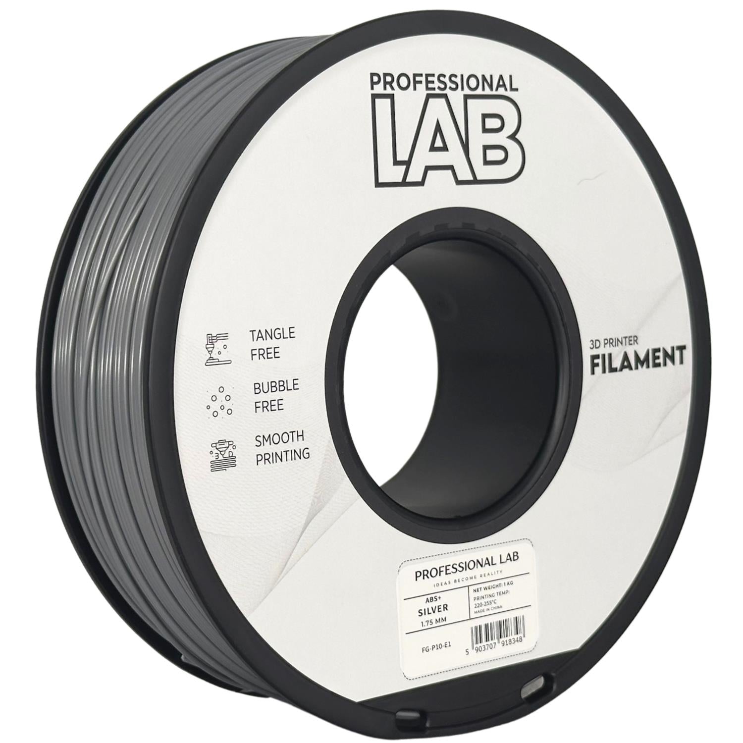 Filament ABS+ zilver 1 KG - Prof. Lab