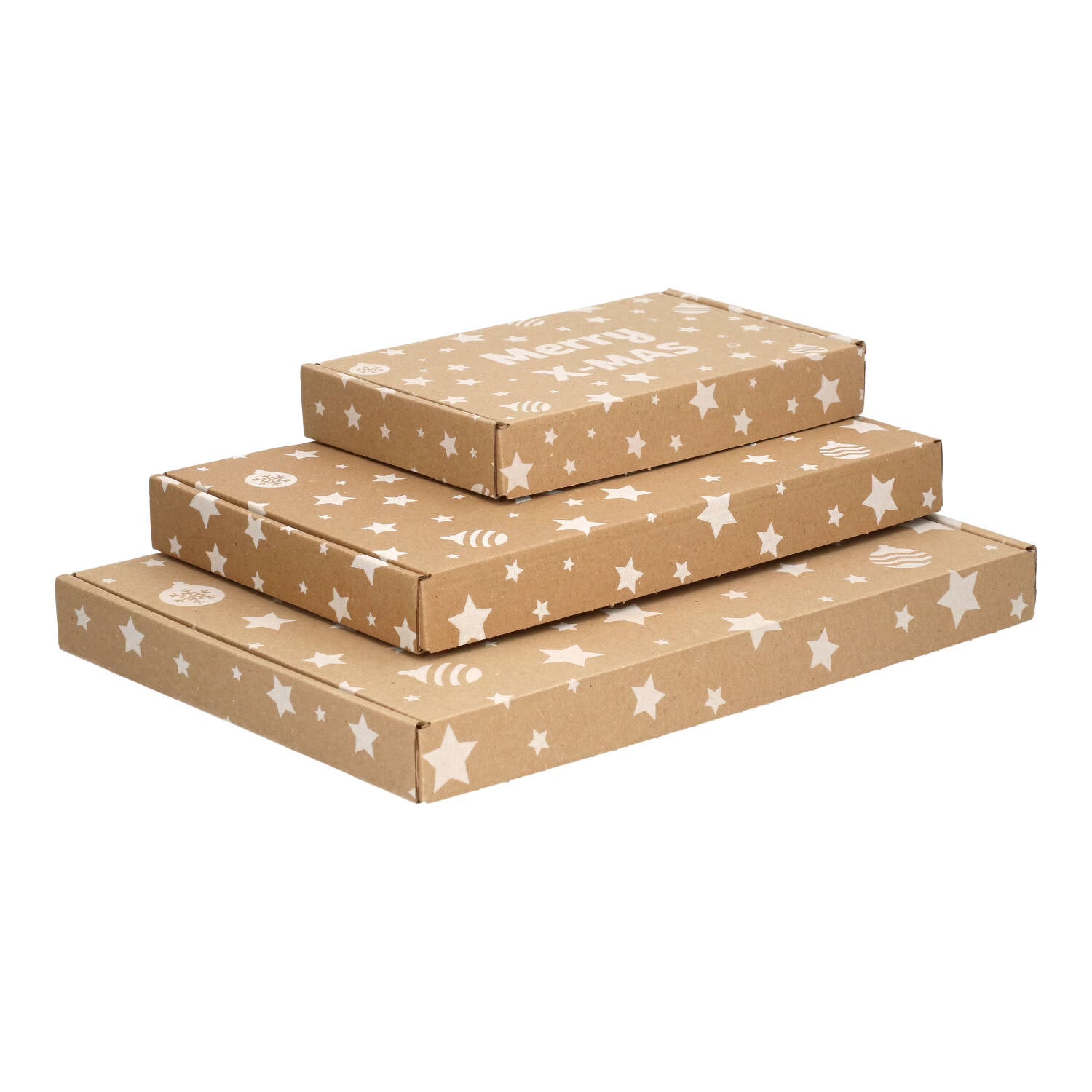 100x Brievenbusdoos A6 met kerstprint 180 x 115 x 28 mm