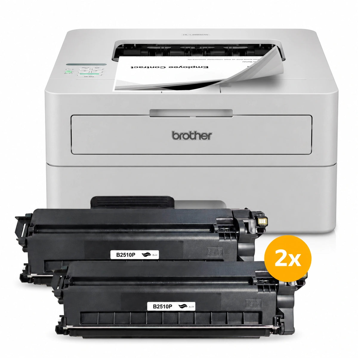 Brother HL-L2865DW laserprinter voordeelset met 2 huismerk TN-2510 toners