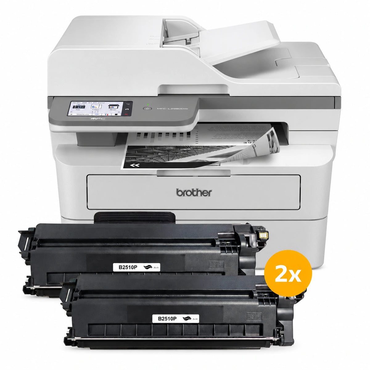 Brother MFC-L2980DW laserprinter voordeelset met 2 huismerk TN-2510 toners