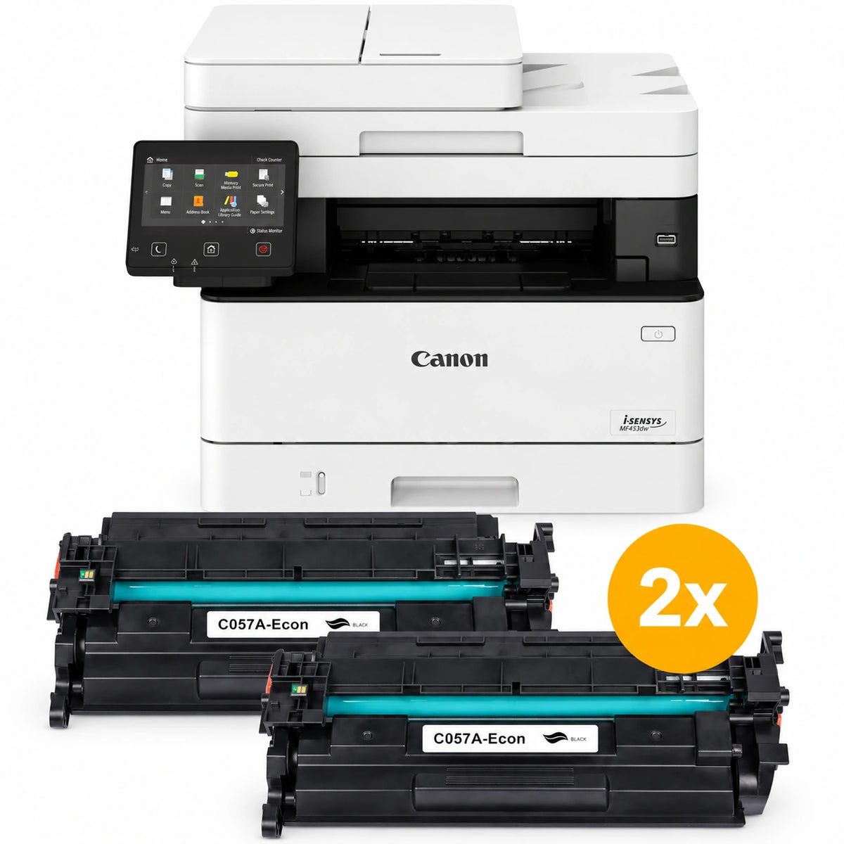 Canon i-SENSYS MF453dw laserprinter voordeelset met 2 huismerk 057 toners