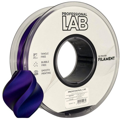 Silk PLA Tri color blauw paars zwart filament 1,75 mm 1 kg | Prof. Lab