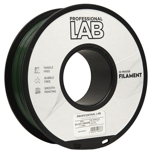 PETG olijfgroen filament 1,75 mm 1 kg | Prof. Lab