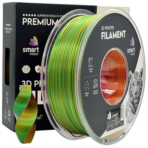 Silk PLA Tri Color rood geel groen filament 1,75 mm 1 kg | Smart Print
