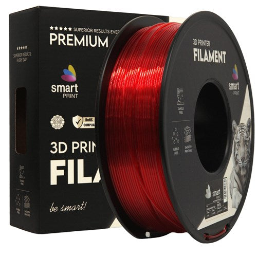 PETG transparant rood filament 1,75 mm 1 kg | Smart Print