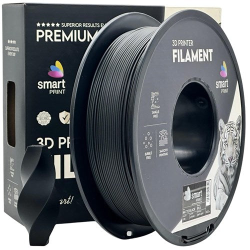 PLA mat zwart filament 1,75 mm 1 kg | Smart Print