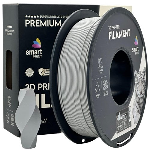 PLA mat grijs filament 1,75 mm 1 kg | Smart Print