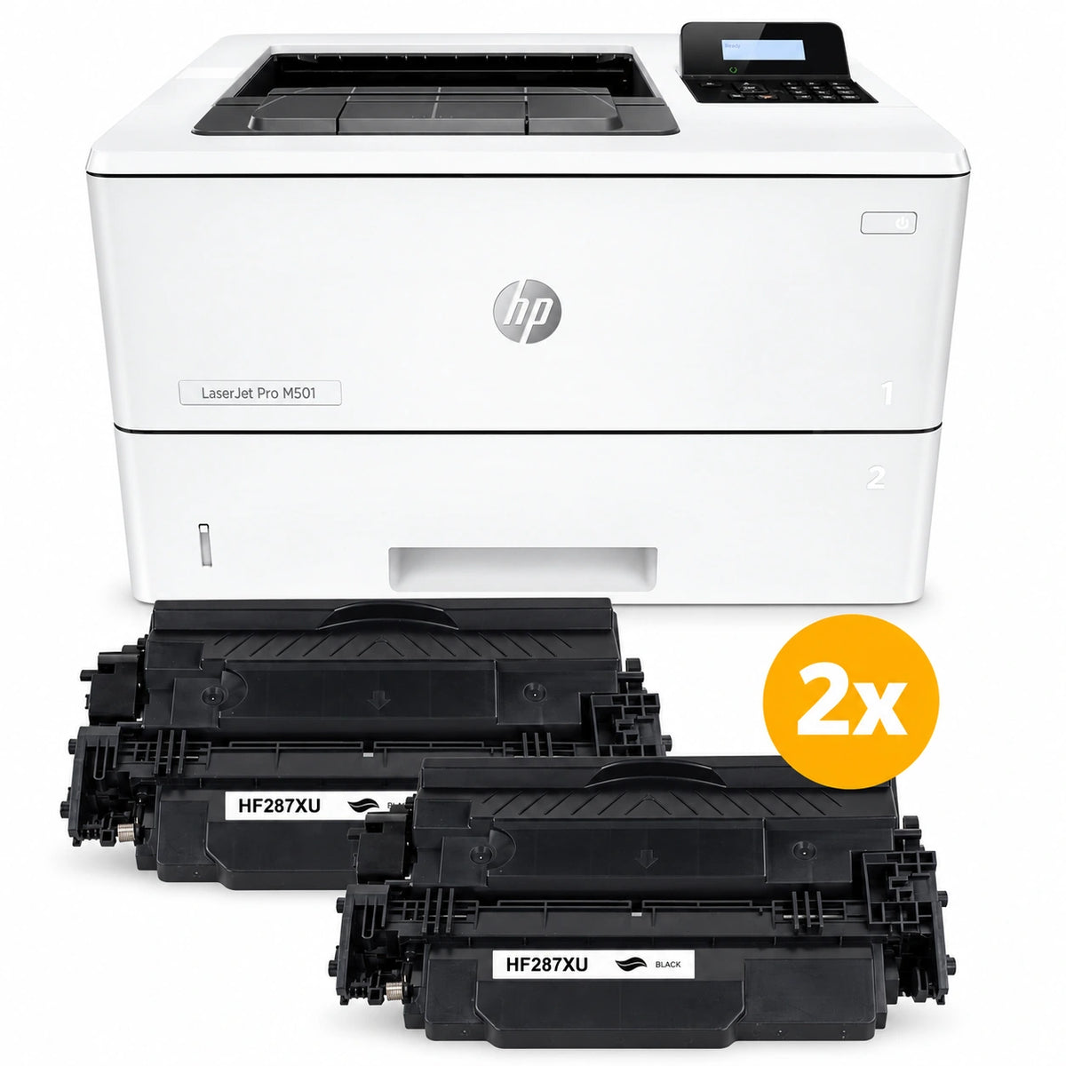 HP LaserJet Pro M501dn laserprinter voordeelset met 2 huismerk 87X toners