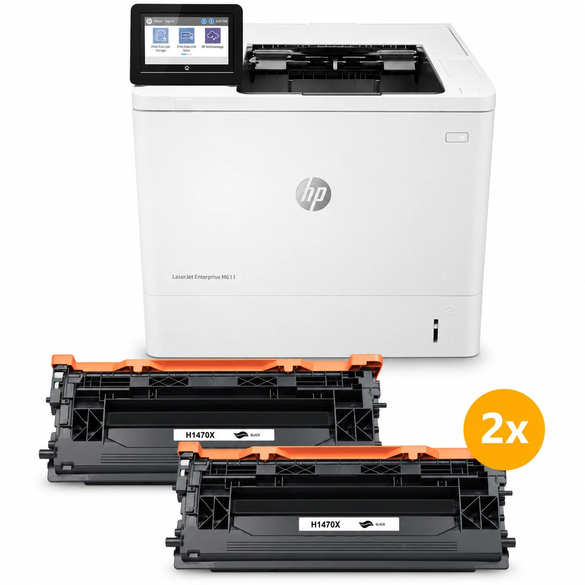 HP LaserJet Enterprise M611dn laserprinter voordeelset met 2 huismerk 147X toners
